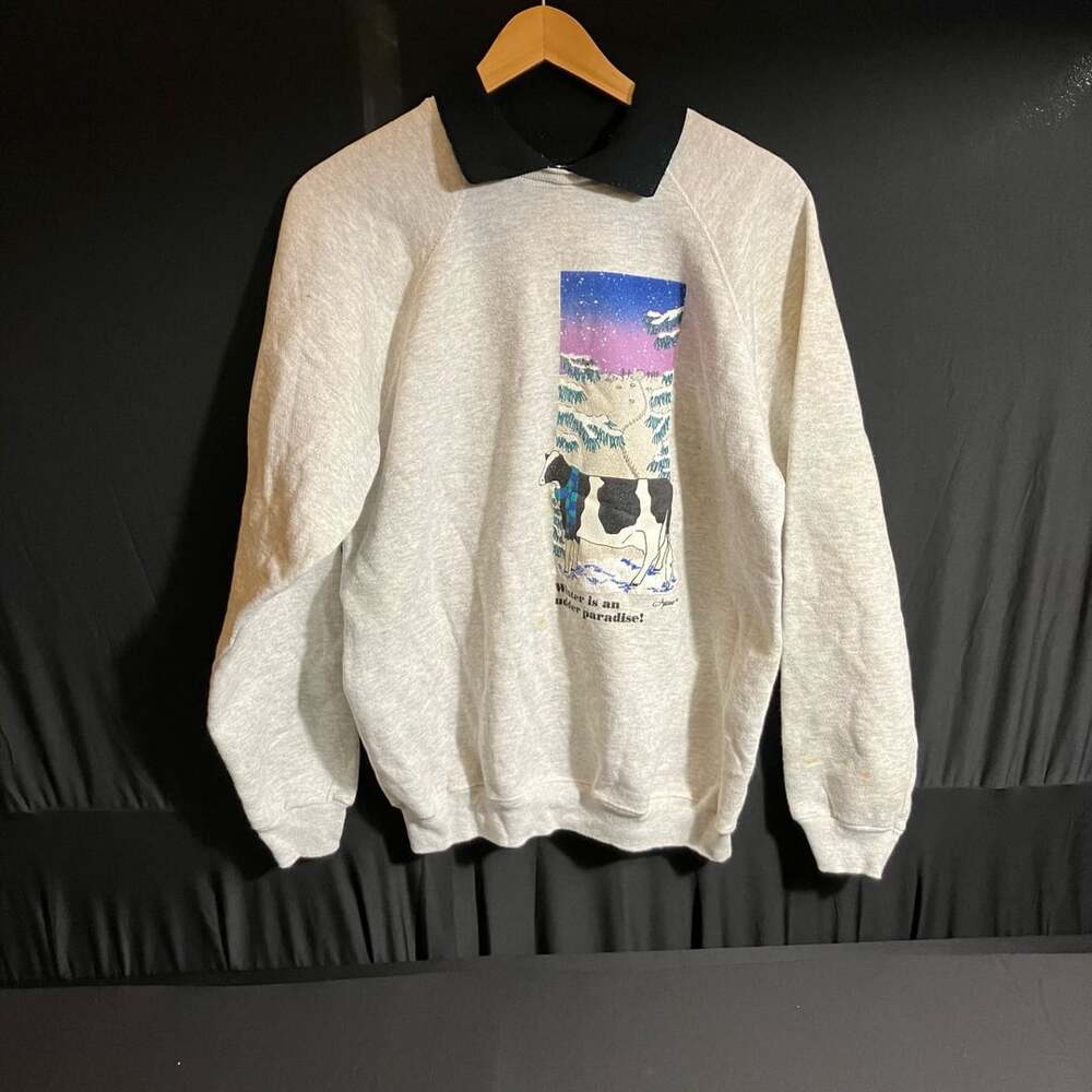 Hanes Cow Winter Is An Udder Paradise Size XL Sweatshirt